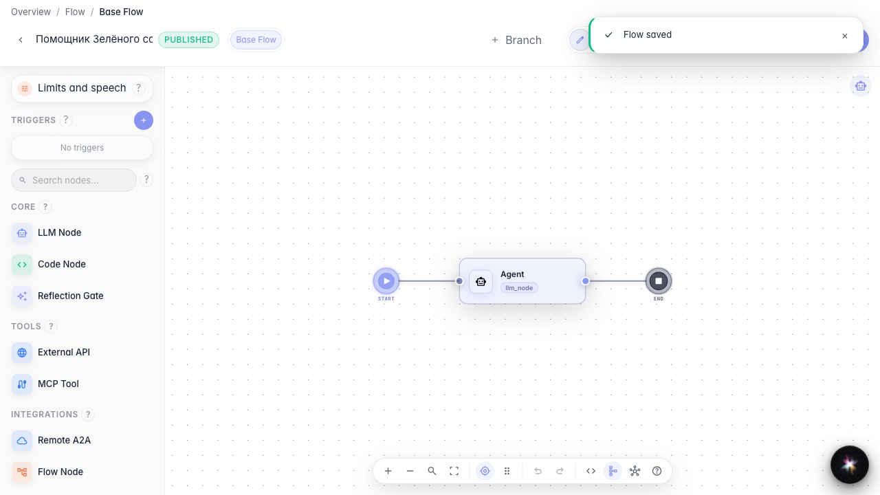 Save and publish the agent
