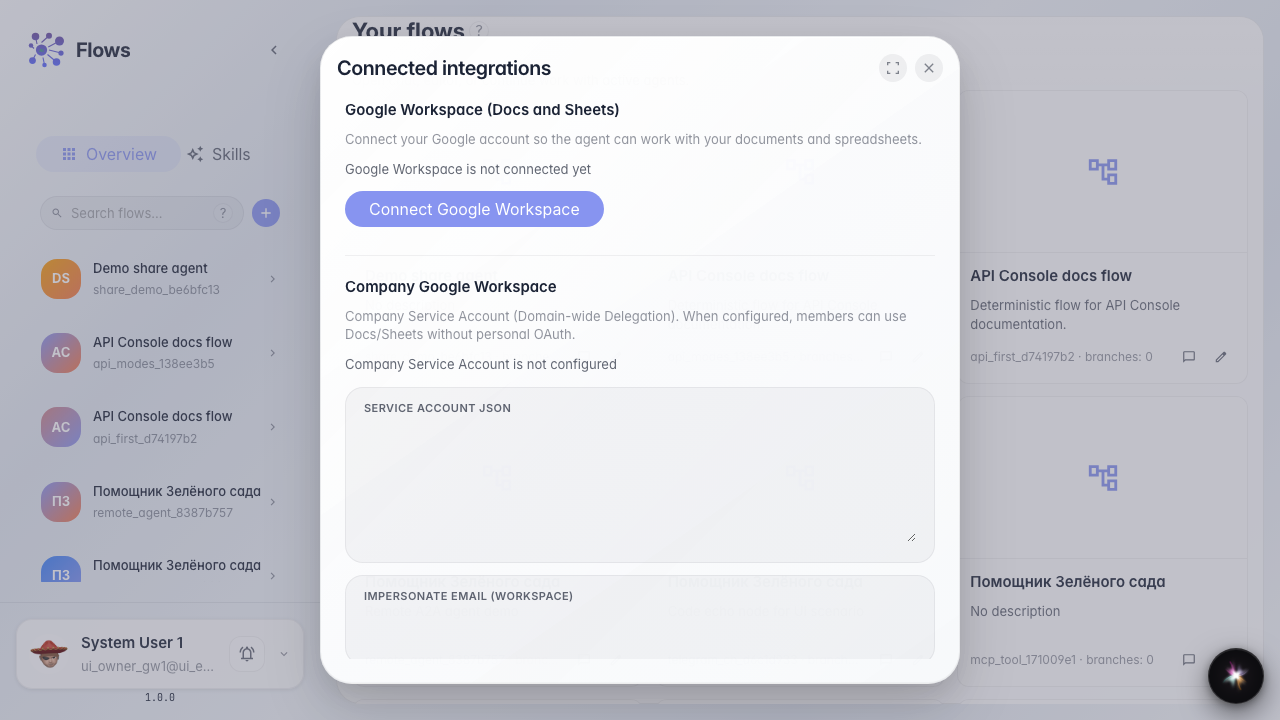 Review the connected accounts list