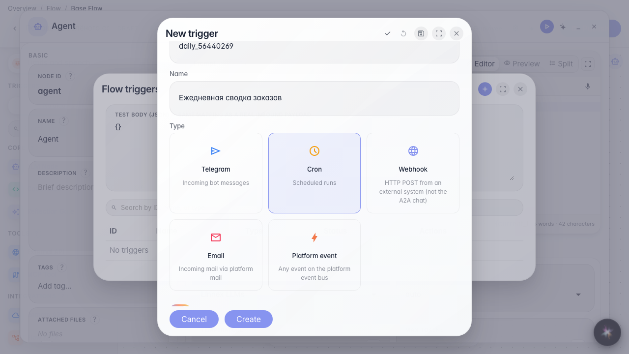 Fill schedule, timezone, and starter text