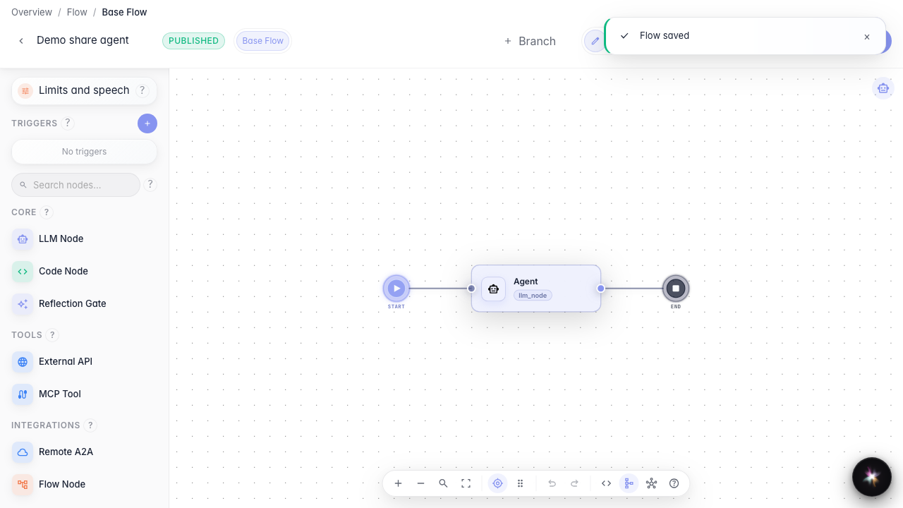 Open the published agent editor