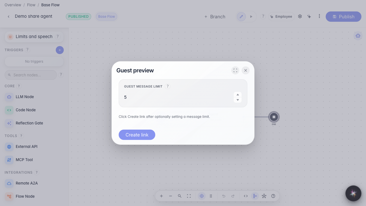 Set the guest message limit