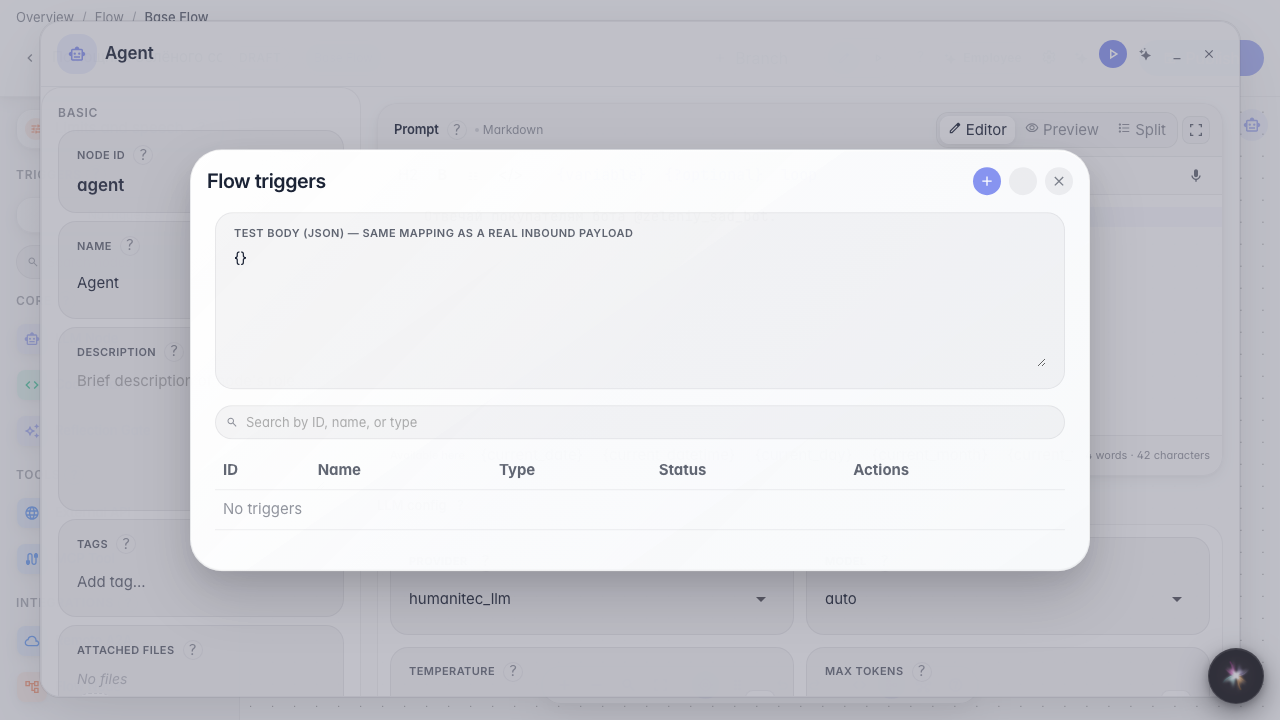 Open triggers in the editor