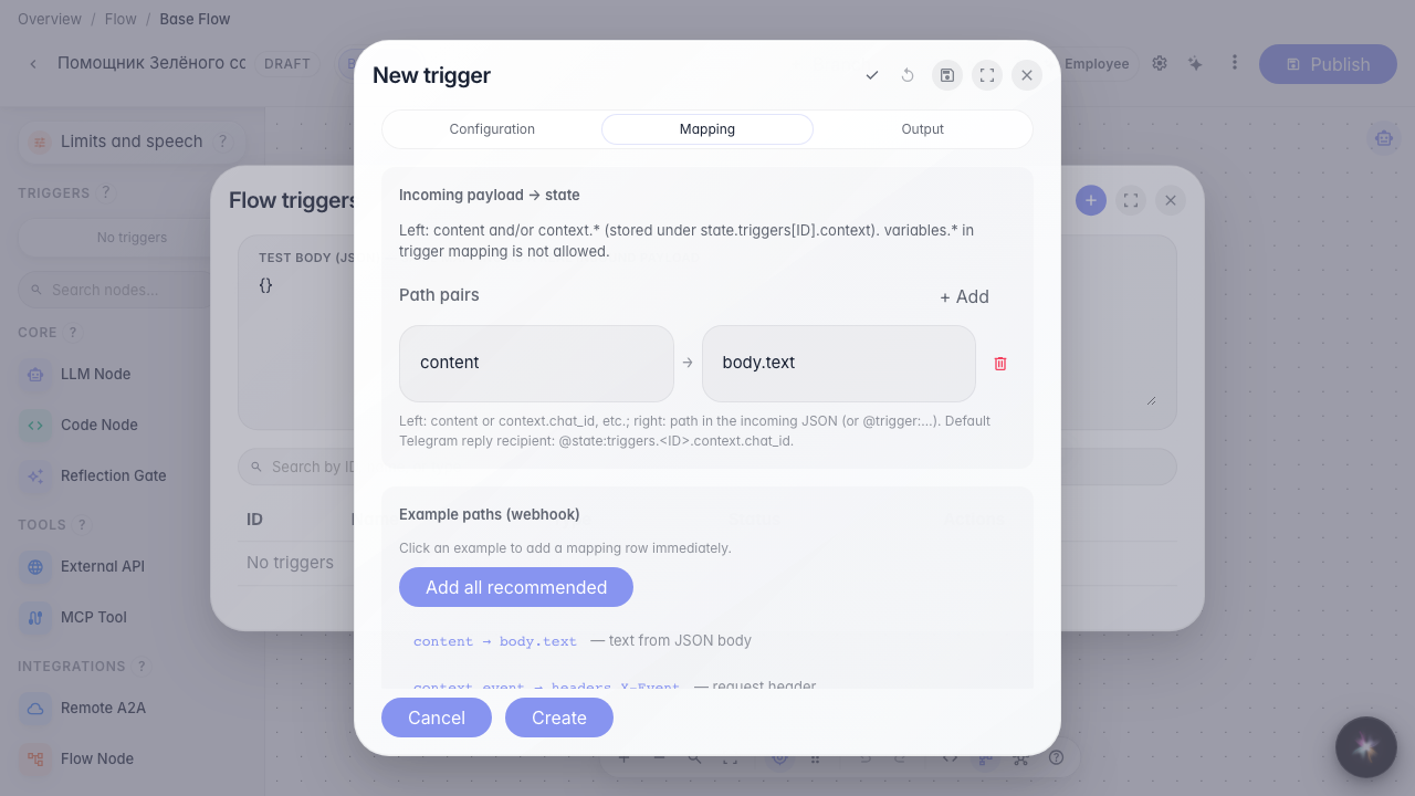 Add mapping from an example