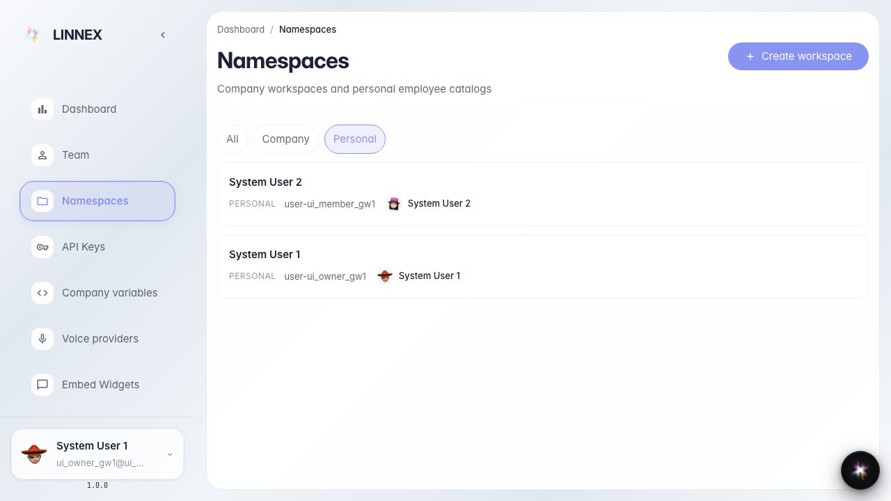 Filter personal namespaces