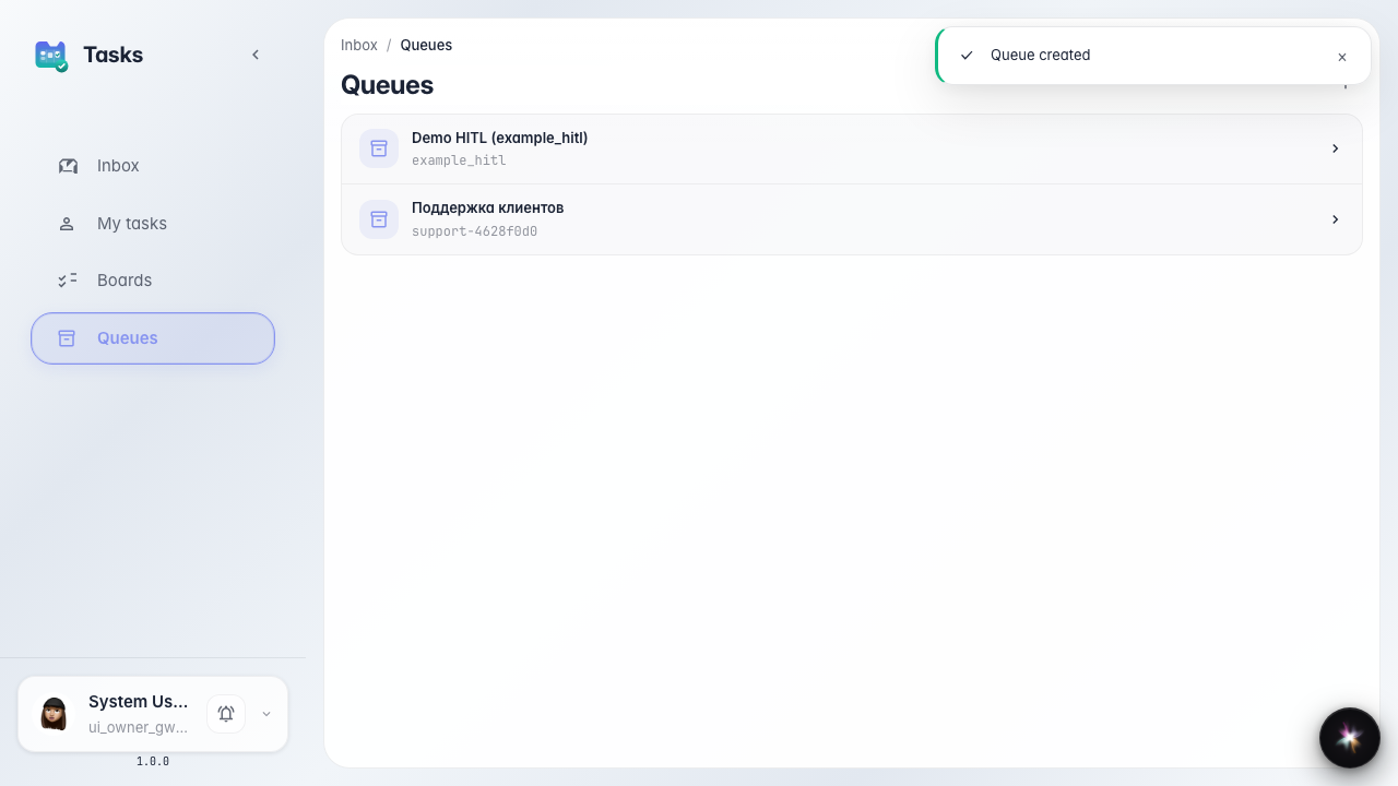 Create the support queue